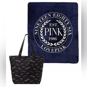 NWT! PINK Victoria’s Secret Weekender Tote Bag + Cozy Plush Blanket